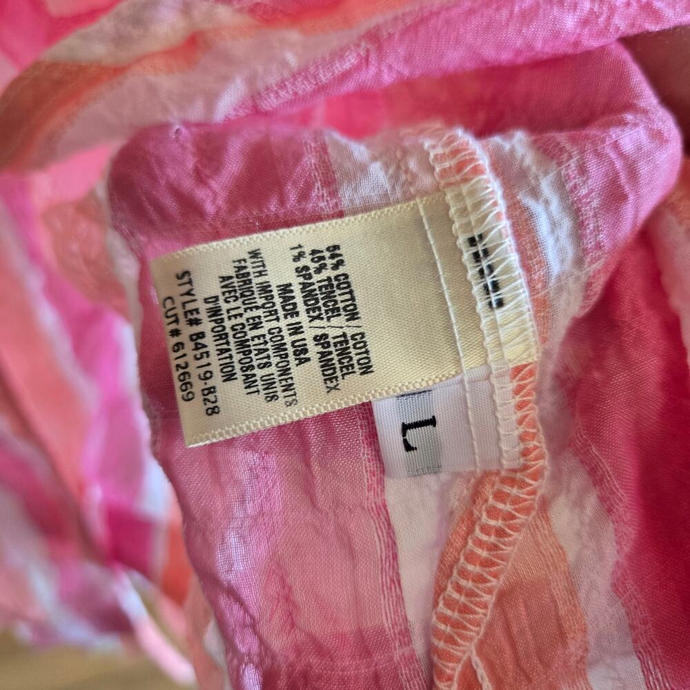 Anthropologie Cloth & Stone Bella Tank Fray Hem Button Back Halter Blouse Top L - Picture 6 of 6